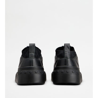 Tods No_Code X In Leather And Technical Fabric Black Mens