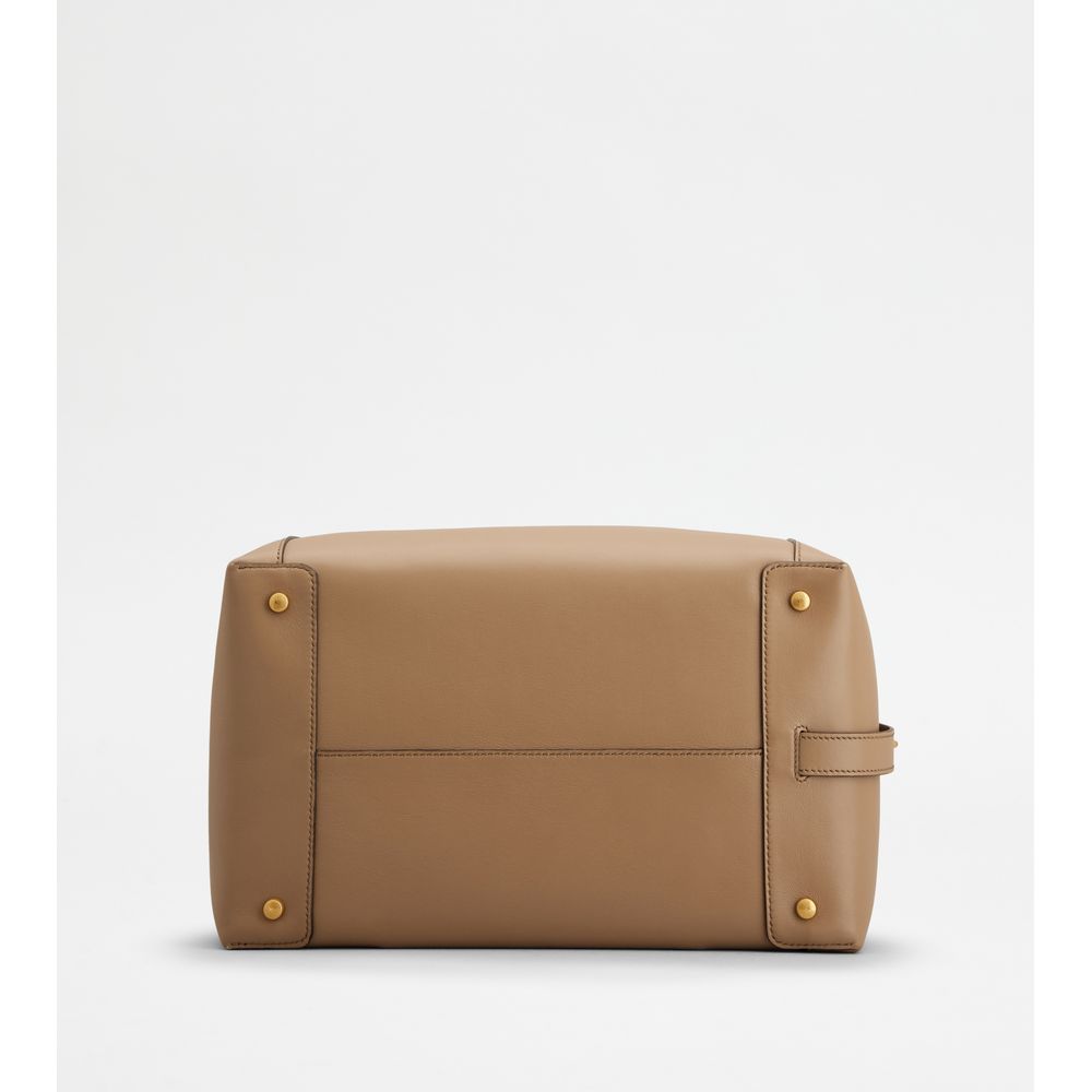 Tods Satchel In Leather Small Beige
