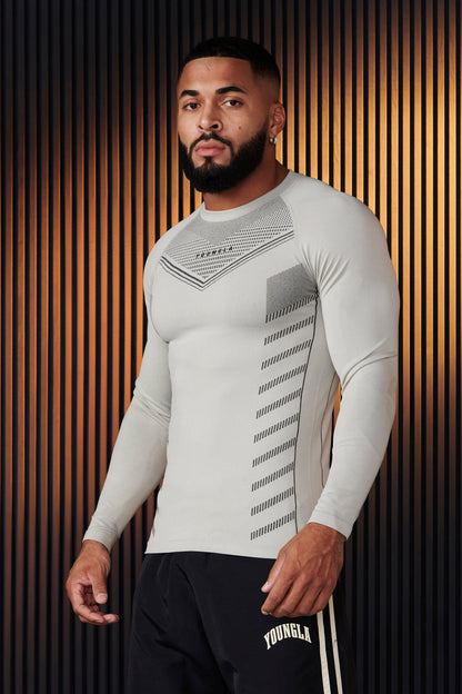 YoungLA 833 - Superhero Compression Longsleeves Cement