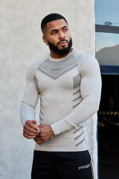 YoungLA 833 - Superhero Compression Longsleeves Cement