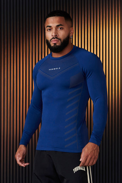 YoungLA 833 - Superhero Compression Longsleeves Dark Blue