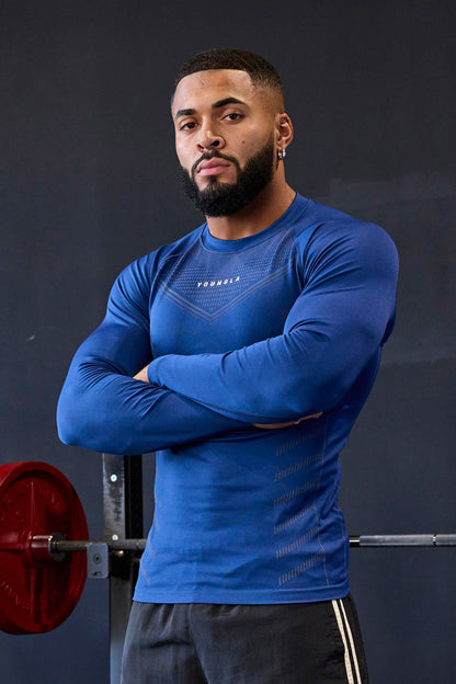 YoungLA 833 - Superhero Compression Longsleeves Dark Blue