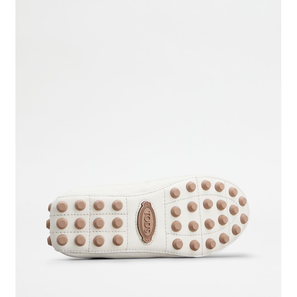 Tods Bubble Ballerinas In Leather White Womens