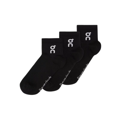 On Logo Sock Mid 3P Black