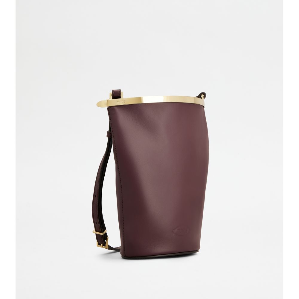 Tods Magenta Bag Bucket Bag In Leather Mini Burgundy