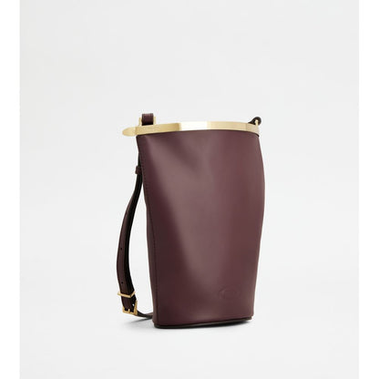 Tods Magenta Bag Bucket Bag In Leather Mini Burgundy