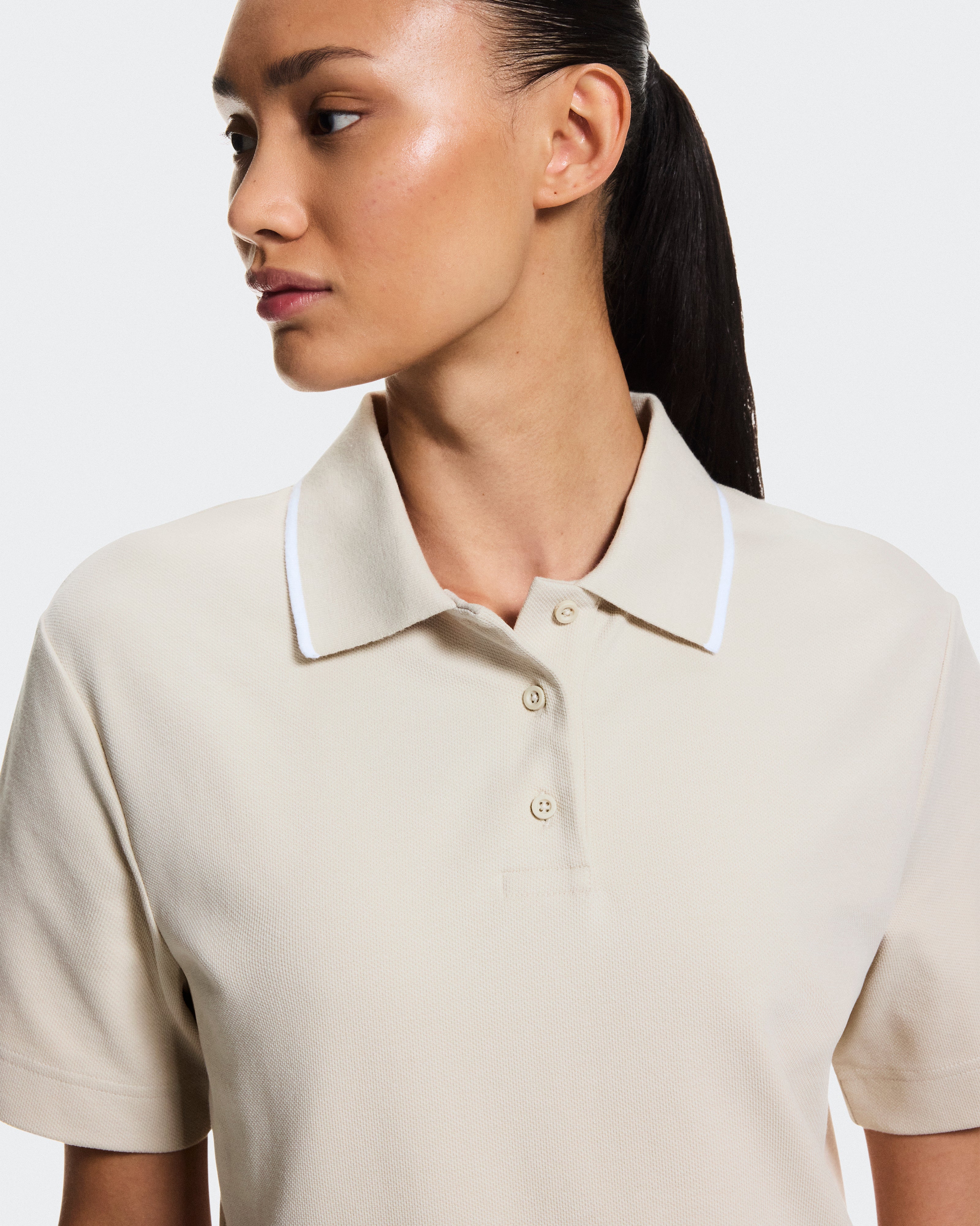 On Courtside Polo Sand | White (Women'S)
