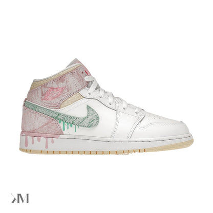 Air Jordan 1 Mid Paint Drip, side profile