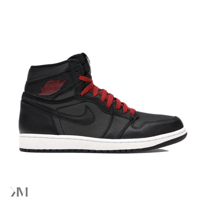 Jordan 1 Retro High Black Satin Gym Red
