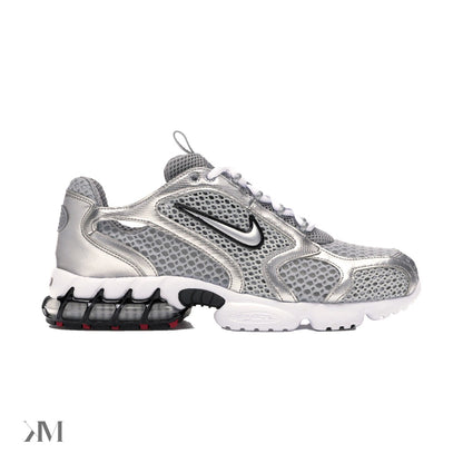 Nike Air Zoom Spiridon Cage 2 in Metallic Silver, side profile