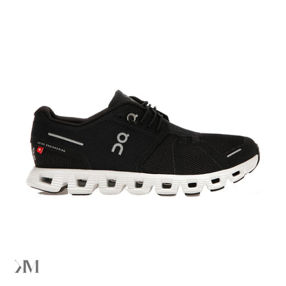On Running Cloud 5 Black White Women's, side profile