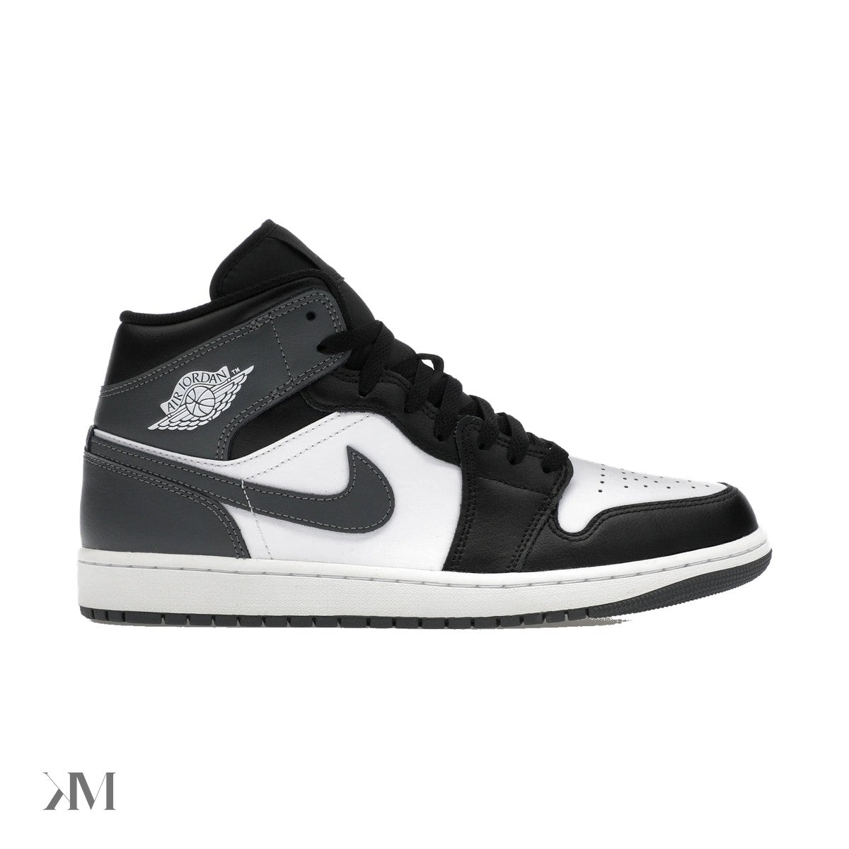 Jordan 1 Mid Black White Iron Grey