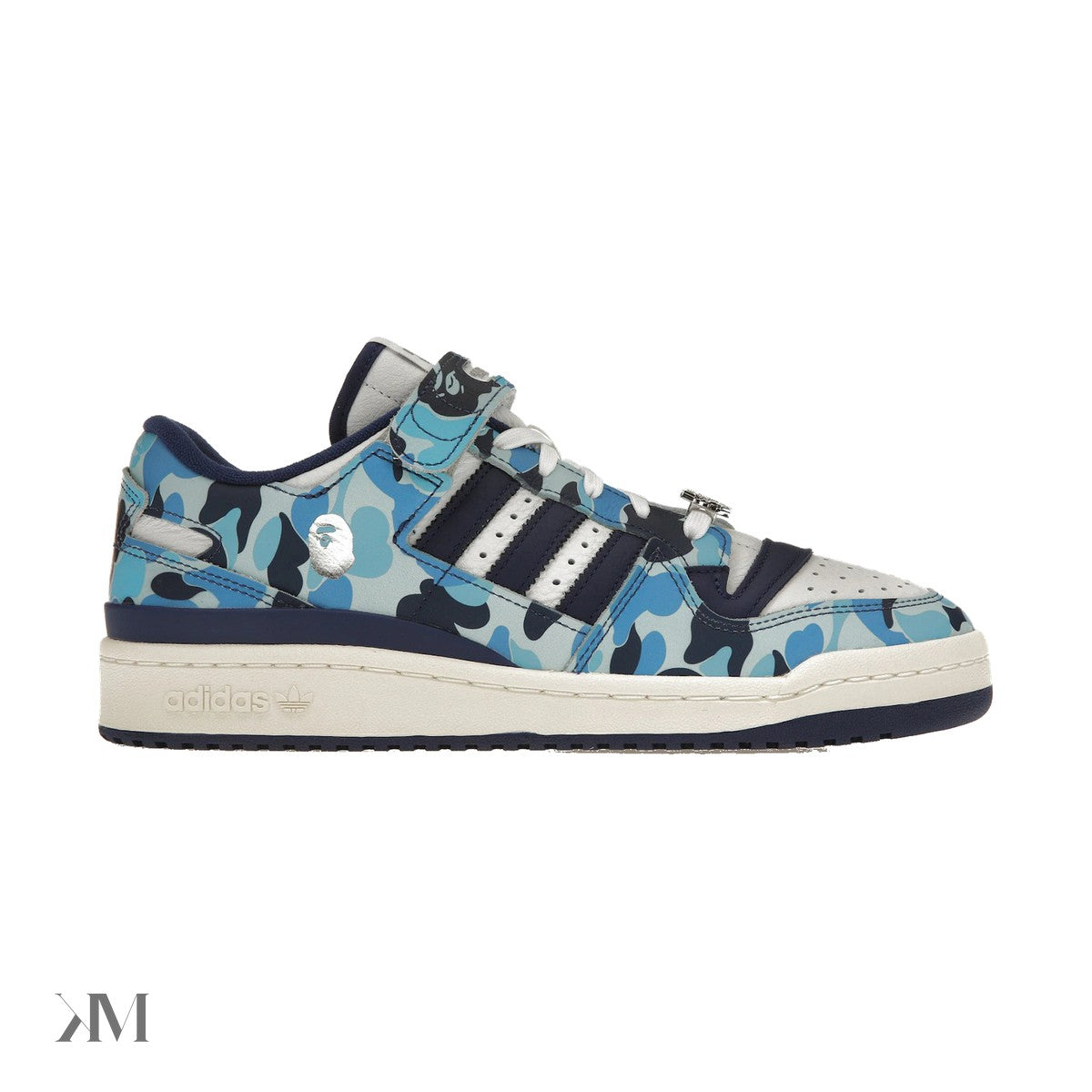 Adidas Forum 84 Low BAPE 30th Anniversary Blue Camo, side profile