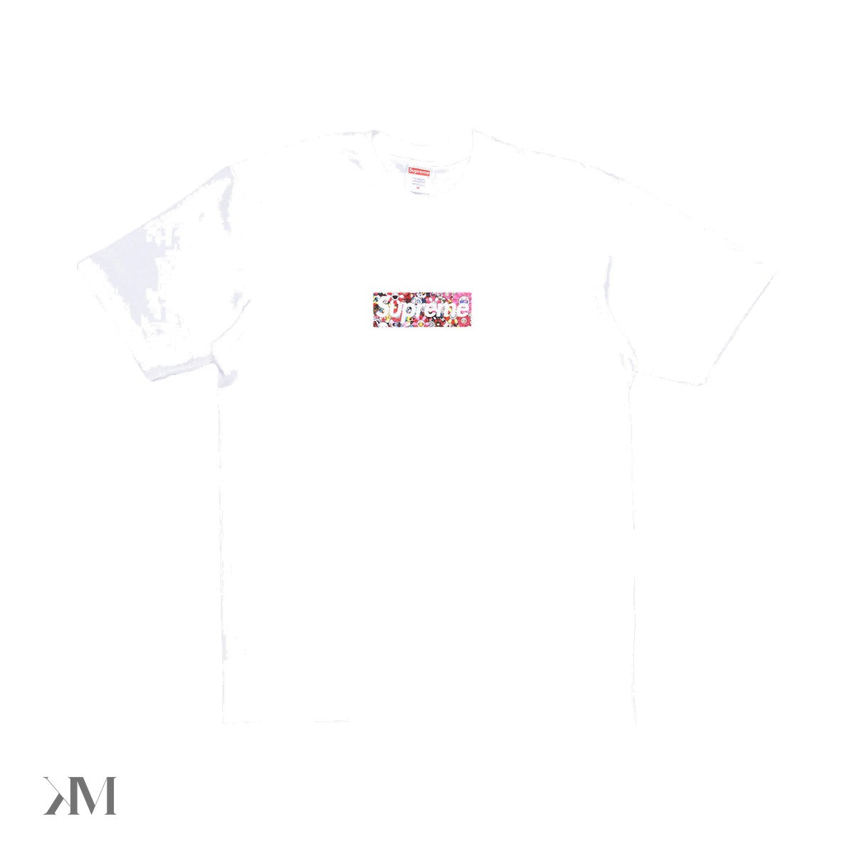 Supreme Takashi Murakami COVID 19 Relief Box Logo Tee White, fabric detail