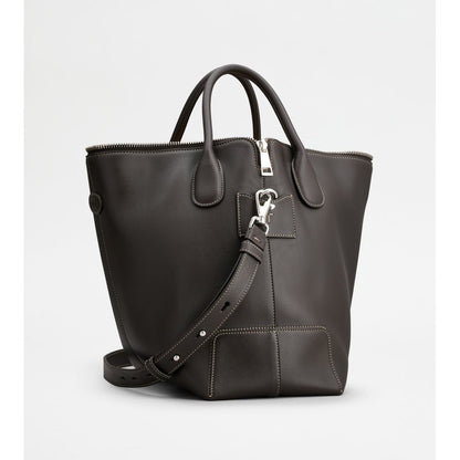 Tods Di Bag Swing In Leather Medium Brown