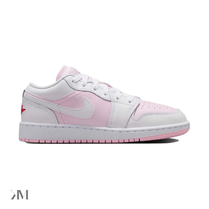 Nike Air Jordan 1 Low GS Pink Foam Fire Red White, side profile