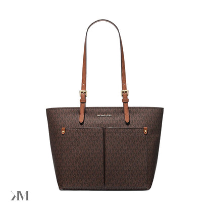 Michael Kors Jet Set Medium Logo Pocket Tote Bag, front