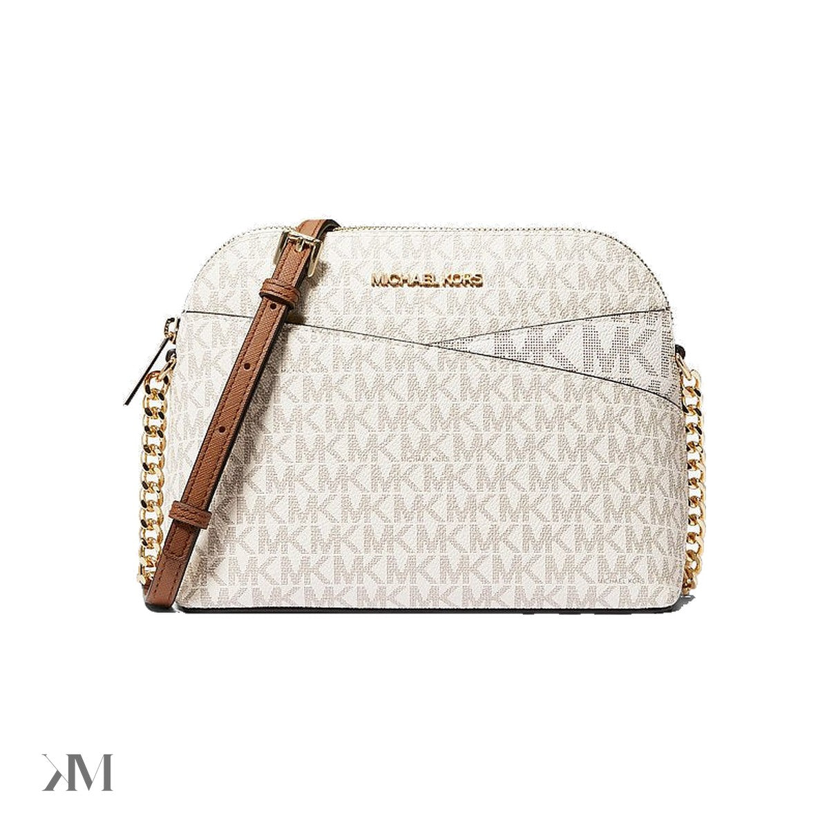 Michael Kors Jet Set Travel Medium Logo Dome Crossbody Bag, front