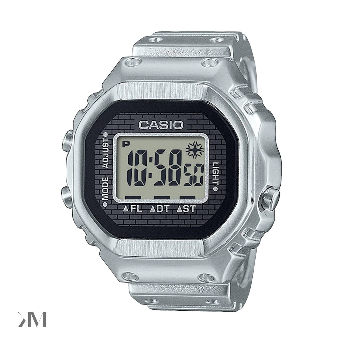 Casio 50th Anniversary Ring Watch in stainless steel with digital display