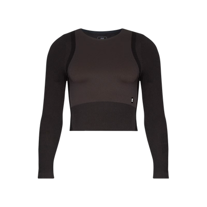 On Studio Knit Long-T Crop Pebble | Black (Women'S)