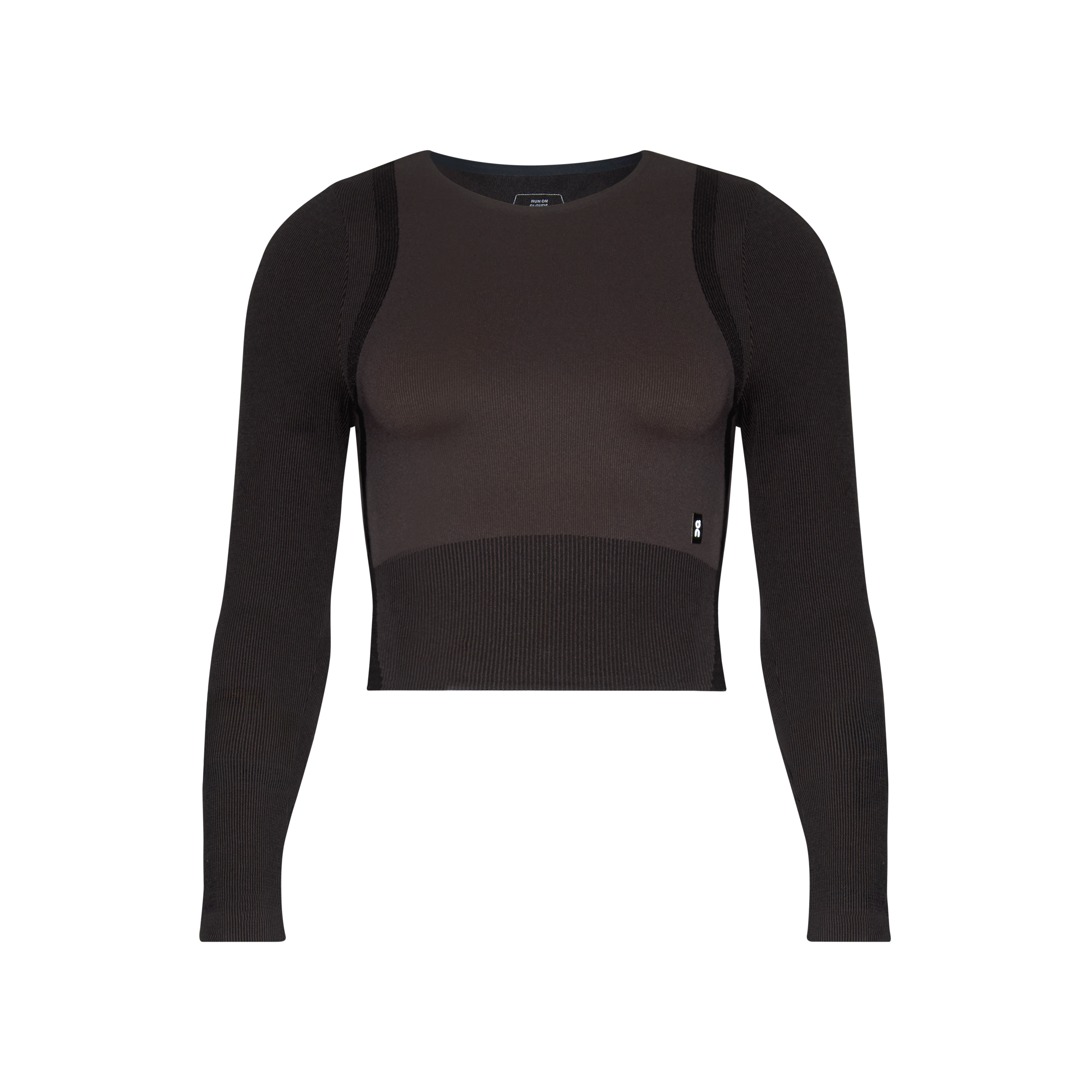 On Studio Knit Long-T Crop Pebble | Black (Women's)