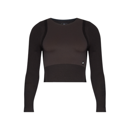 On Studio Knit Long-T Crop Pebble | Black (Women's)