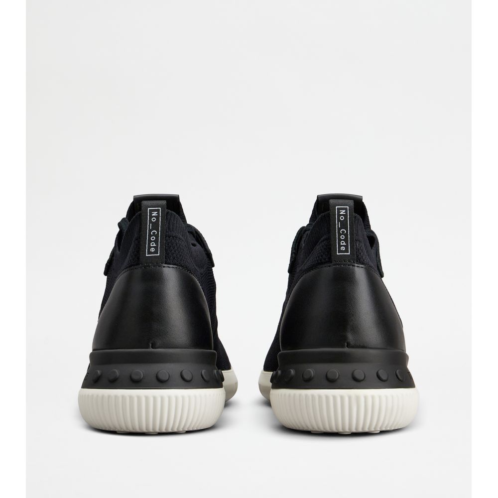 Tods No_Code Knit In Technical Fabric And Leather Black Mens