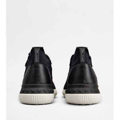 Tods No_Code Knit In Technical Fabric And Leather Black Mens