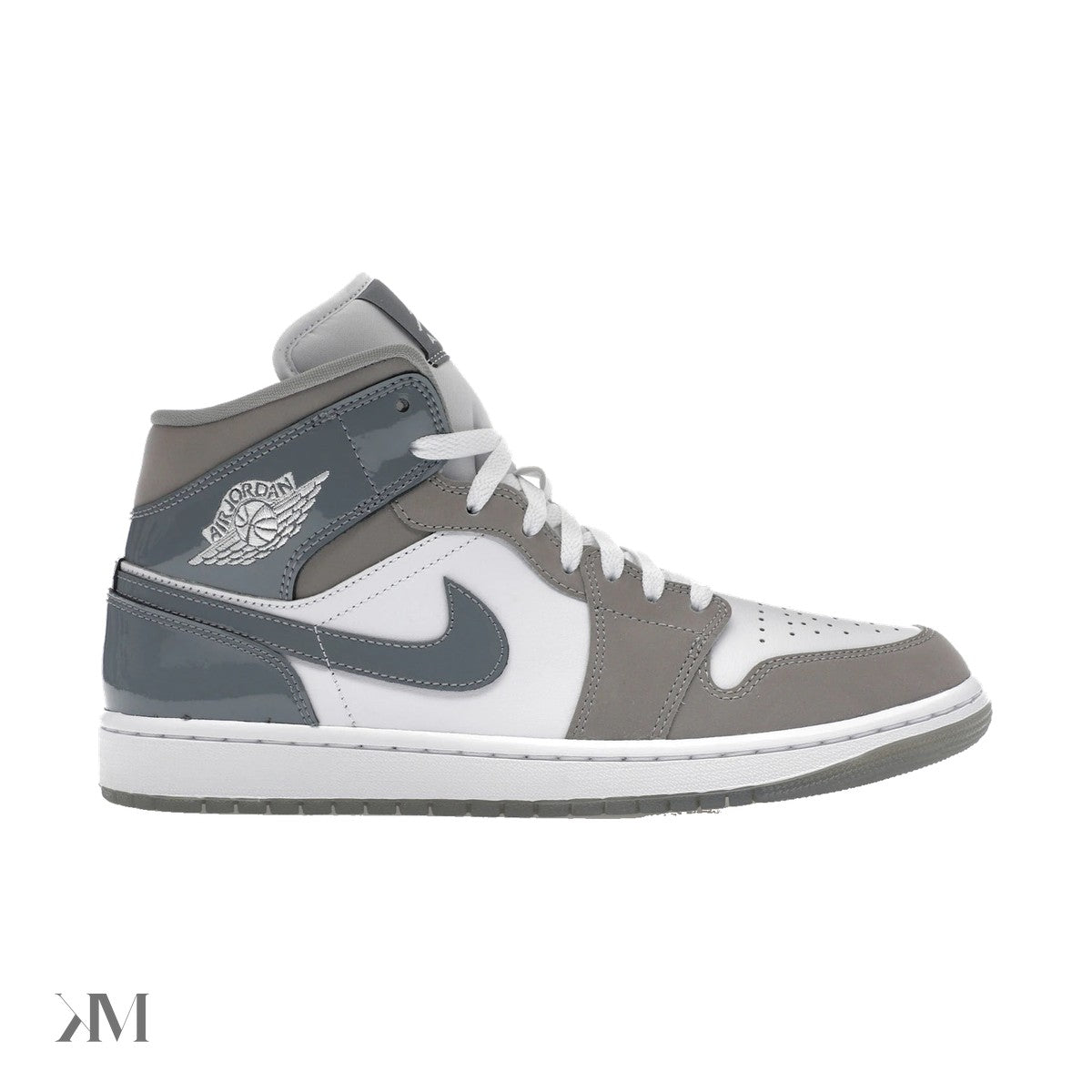 Men's Jordan 1 Mid SE White Medium Grey Cool Grey, side profile
