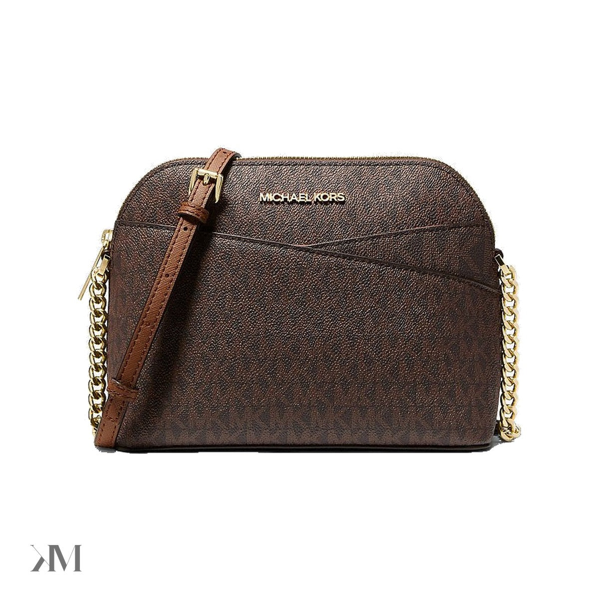 Jet Set Travel Medium Logo Dome Crossbody Bag Brown Brown