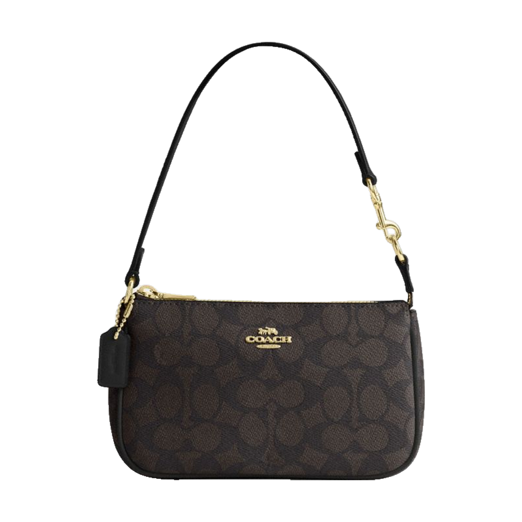 Coach Nolita 19 In Signature Canvas Gold Walnut Black