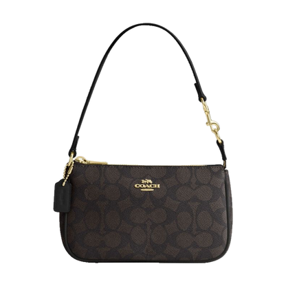 Coach Nolita 19 In Signature Canvas Gold Walnut Black