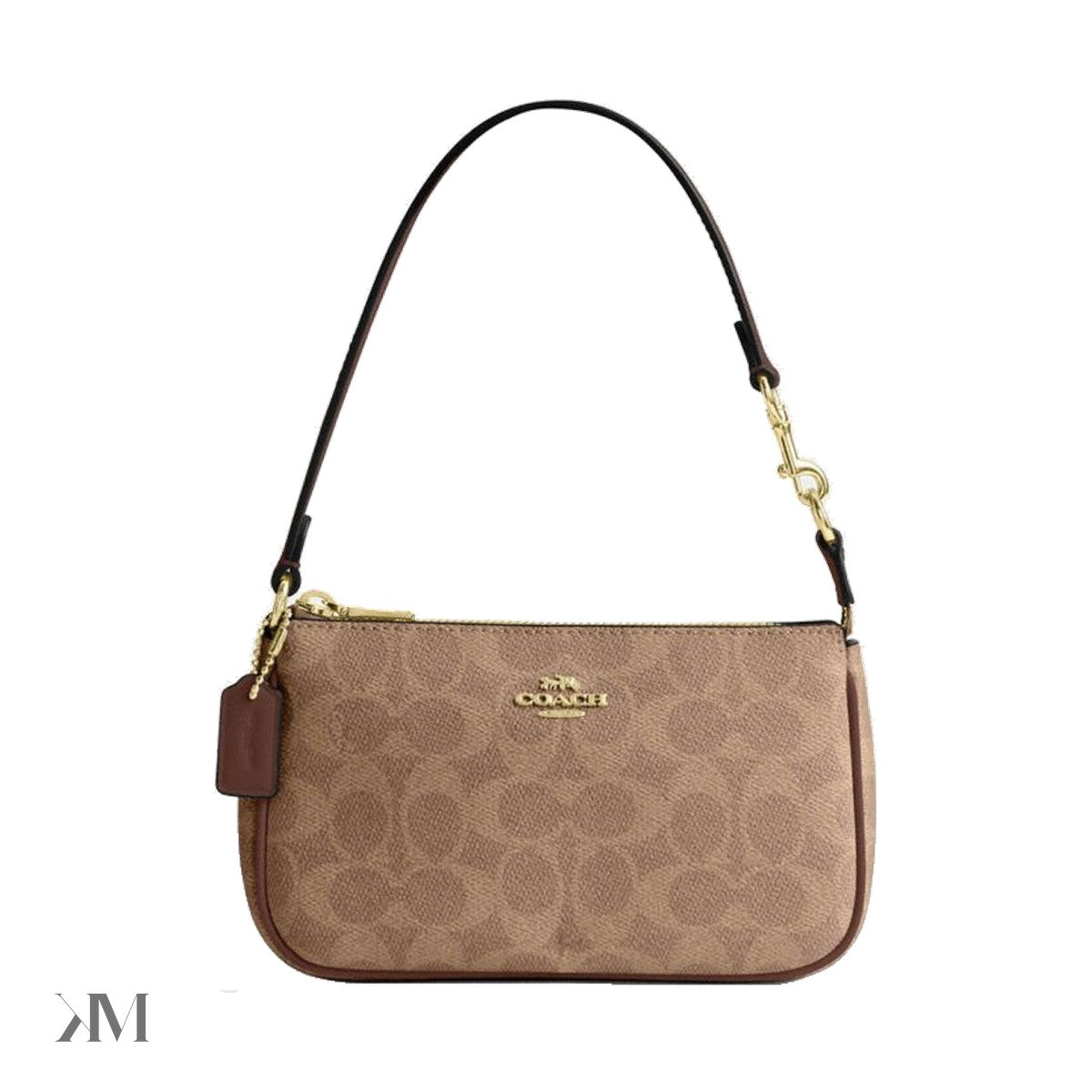 Coach Nolita 19 crossbody bag in Signature Canvas Gold Tan Brown with gold hardware and adjustable strap