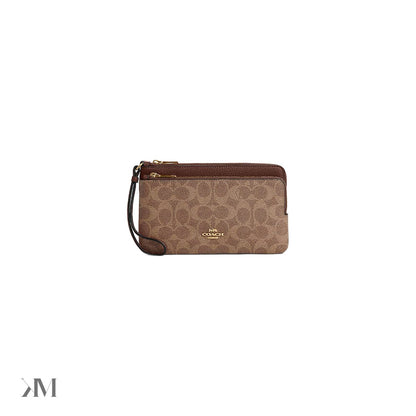 Coach Women's Double Zip Wallet in Signature Canvas, front