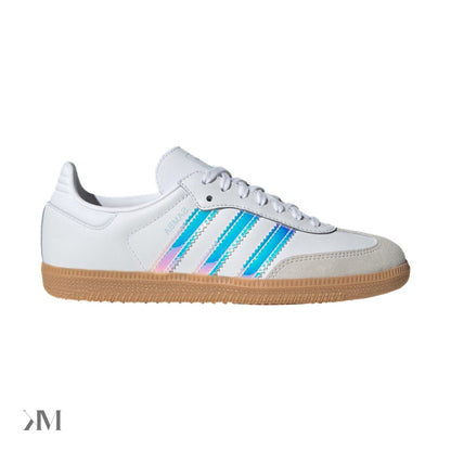 Women's Adidas Samba OG Iridescent Stripe White, side profile