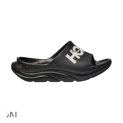 Hoka Ora Athletic Slide Black White, side profile