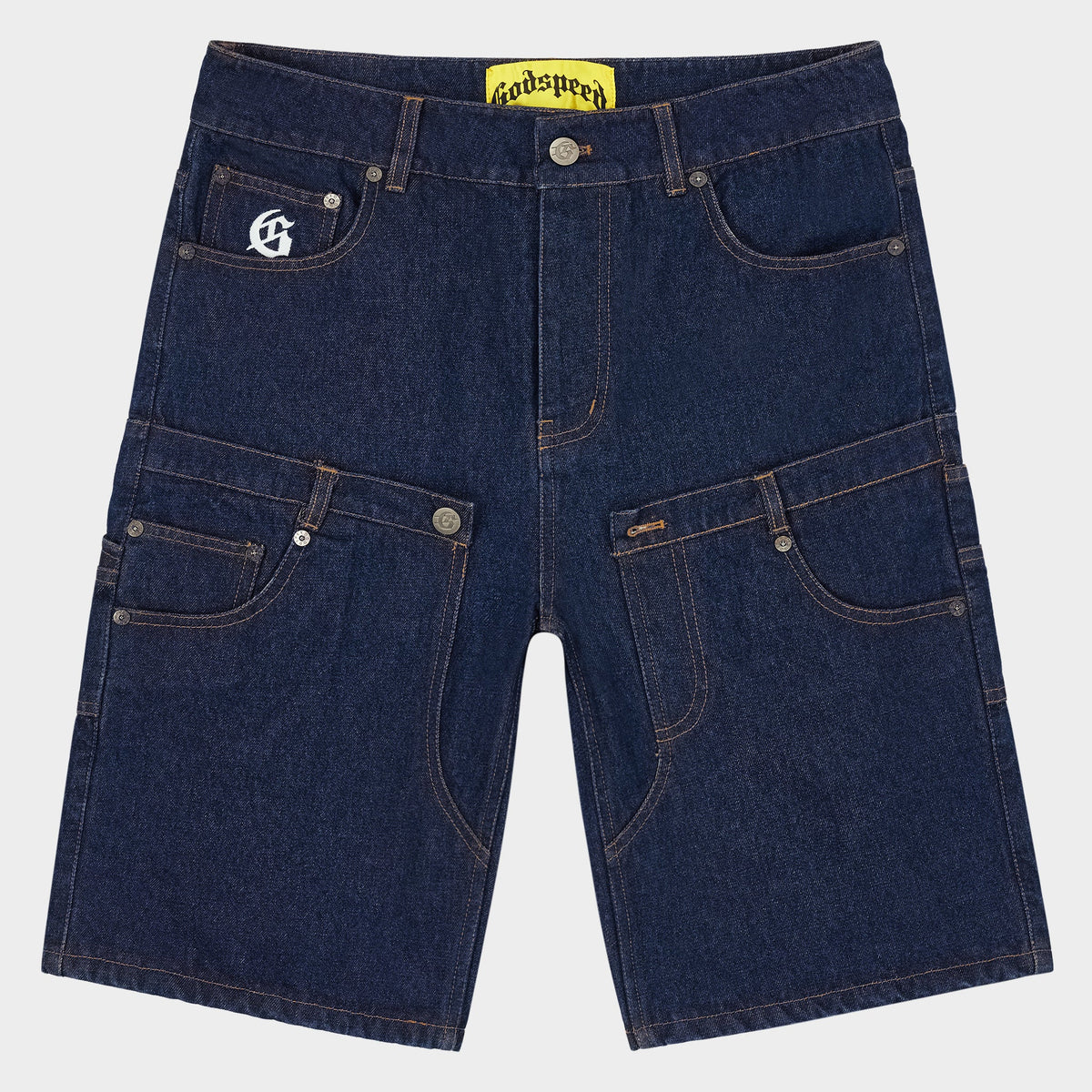 Godspeed Twin Panel Denim Shorts (Raw Blue)