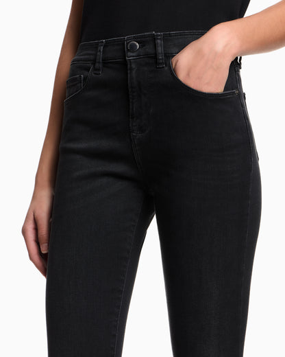 Emporio Armani J20 high-waisted super-skinny leg jeans in stone-wash comfort denim