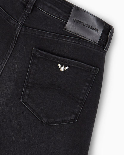 Emporio Armani J20 high-waisted super-skinny leg jeans in stone-wash comfort denim