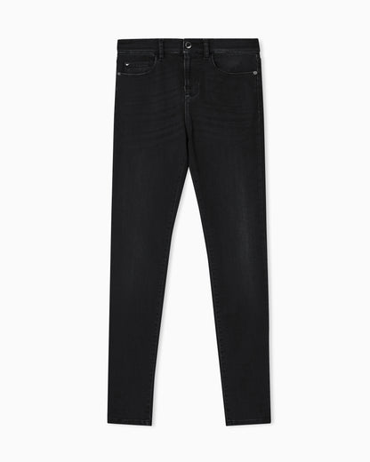 Emporio Armani J20 high-waisted super-skinny leg jeans in stone-wash comfort denim