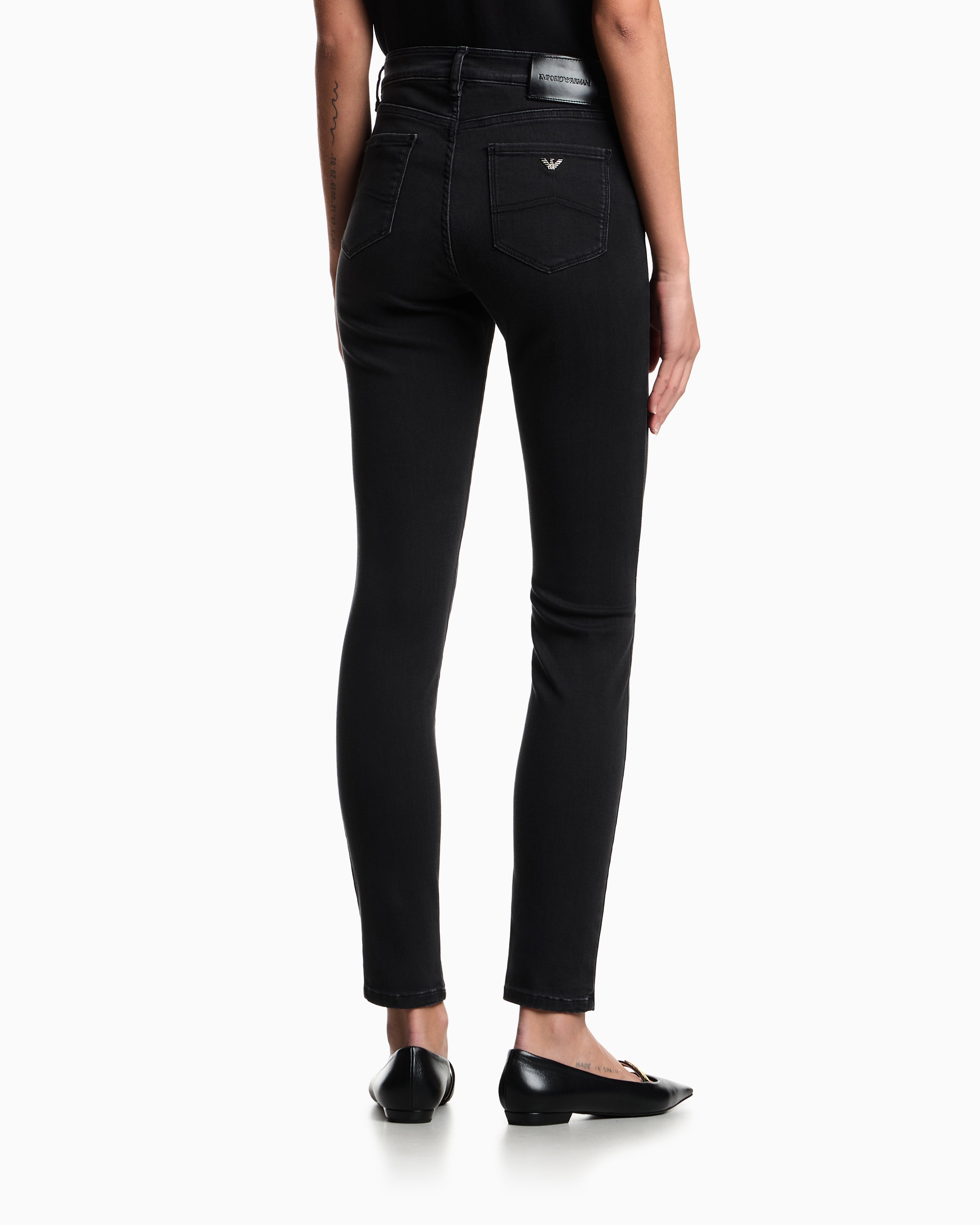 Emporio Armani J20 high-waisted super-skinny leg jeans in stone-wash comfort denim