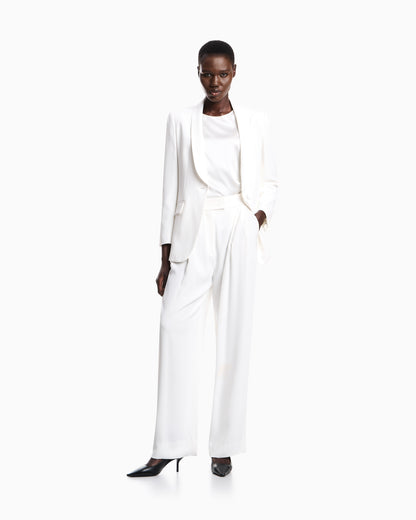 Emporio Armani Satin blouse in a silk blend with short sleeves Essential