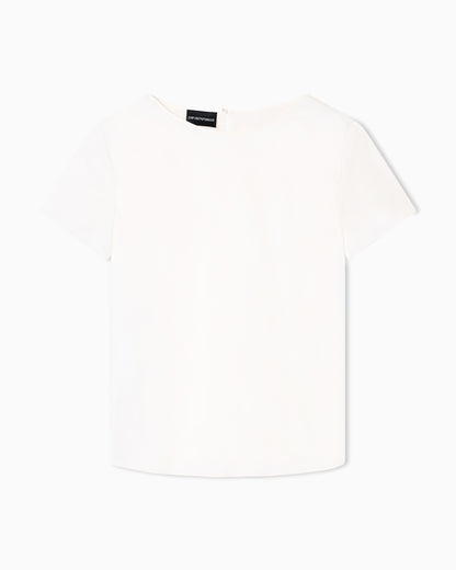 Emporio Armani Satin blouse in a silk blend with short sleeves Essential