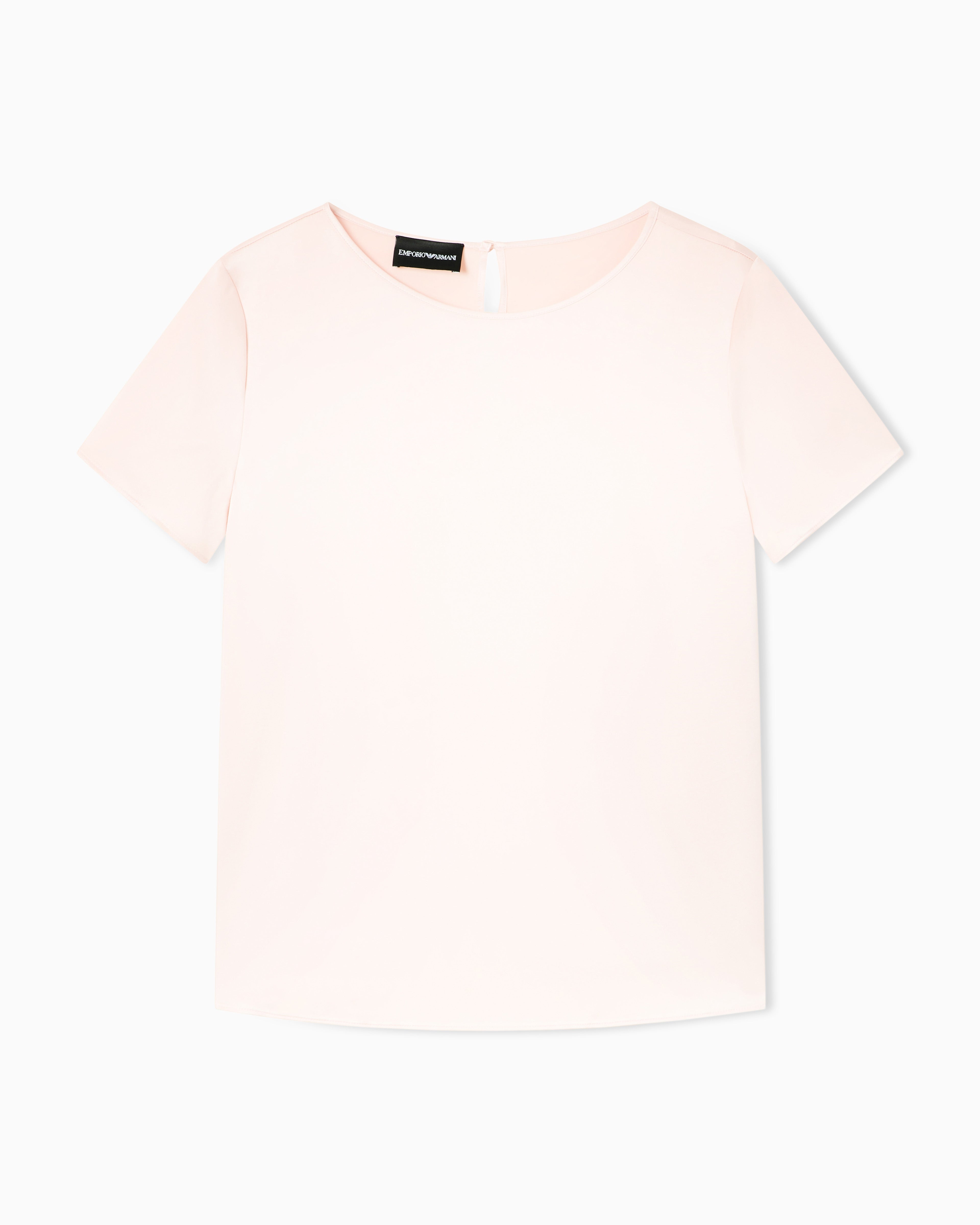 Emporio Armani Satin blouse in a silk blend with short sleeves Essential