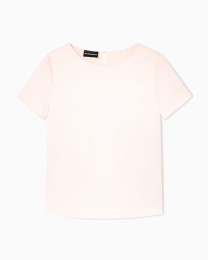Emporio Armani Satin blouse in a silk blend with short sleeves Essential