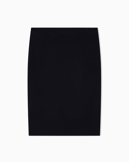Emporio Armani Knee length skirt in stretch viscose Milano stitch Essential