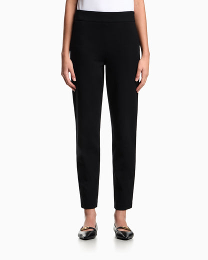 Emporio Armani Slim fit trousers in Milano knit fabric with satin band