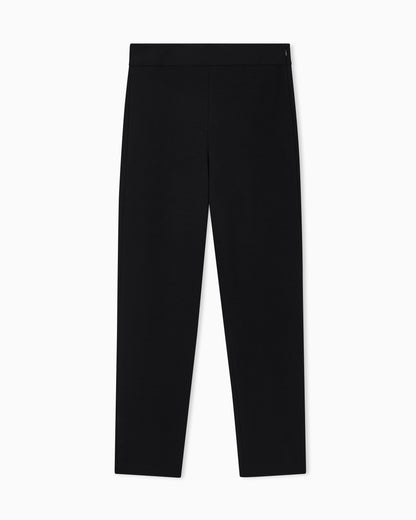 Emporio Armani Slim fit trousers in Milano knit fabric with satin band