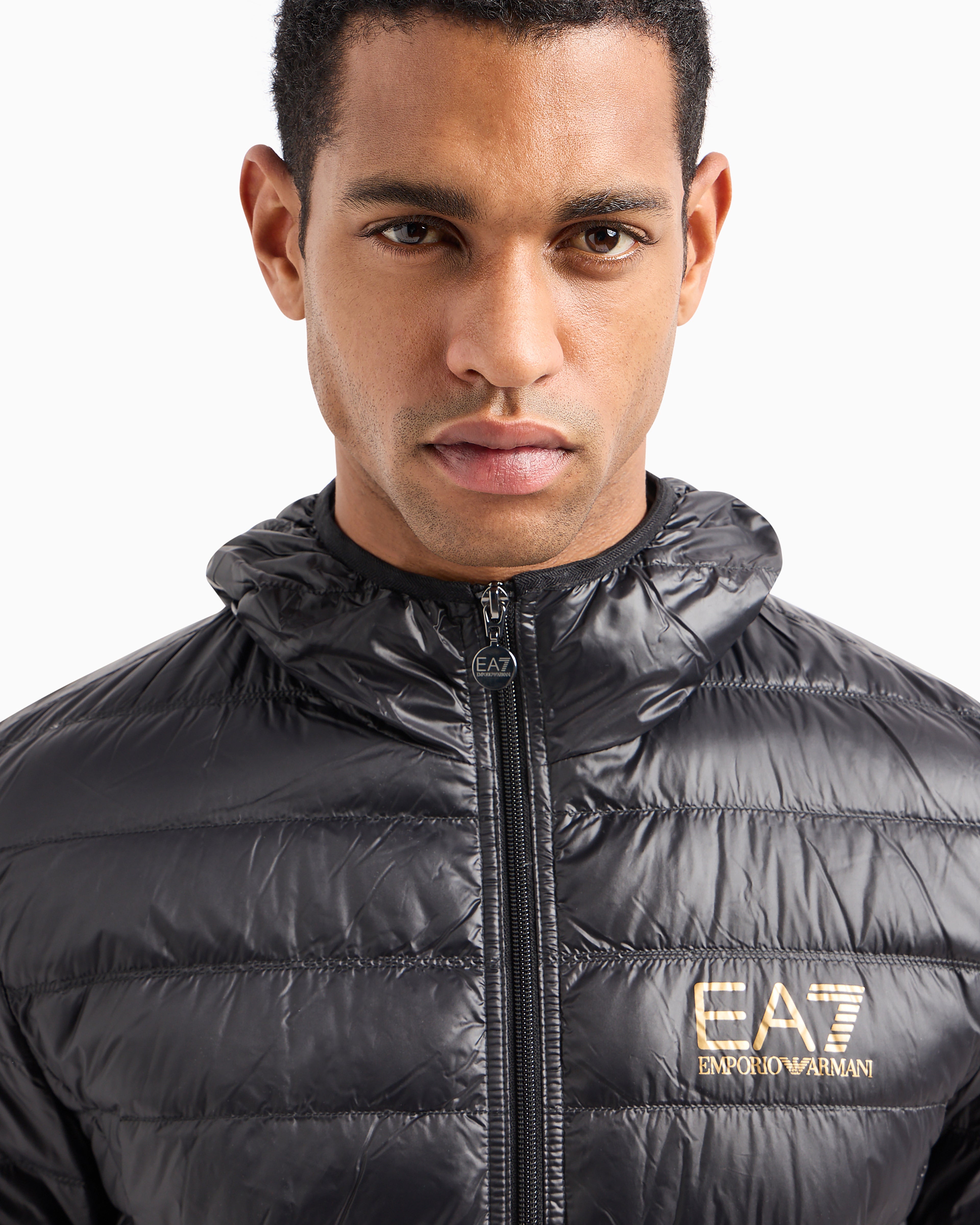 EA7 Packable hooded Core Identity puffer jacket