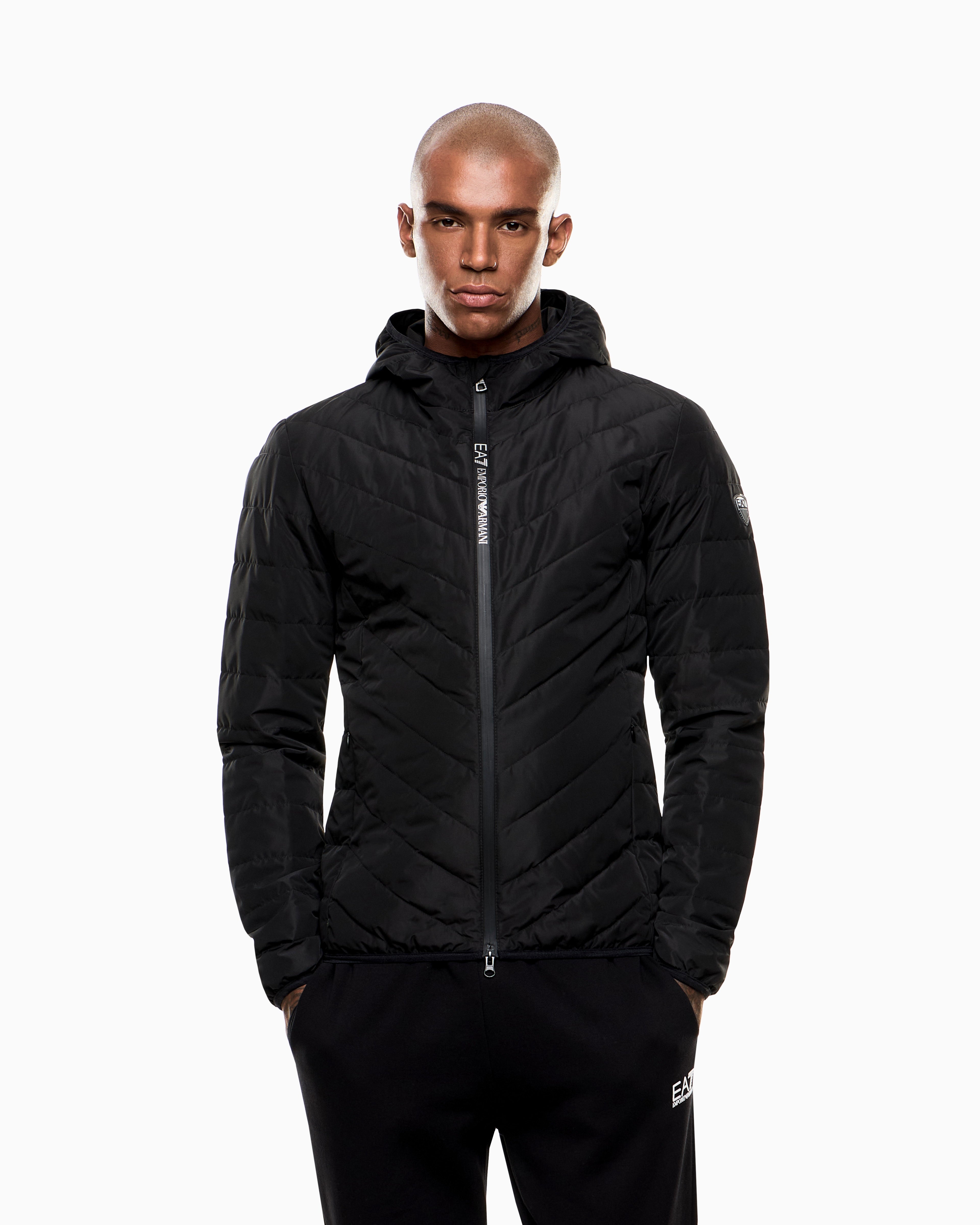 EA7 Premium Shield packable hooded down jacket